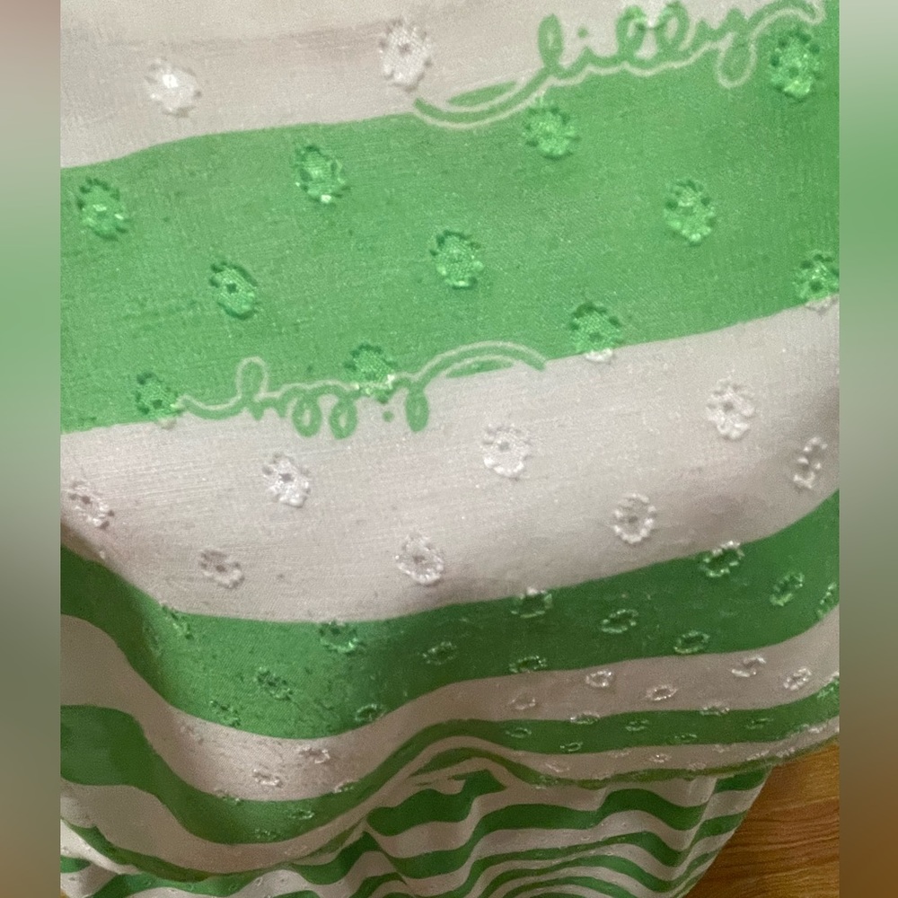 Lilly Pulitzer Danna Awning Stripe Dress Green and White Size Medium - Picture 2 of 4